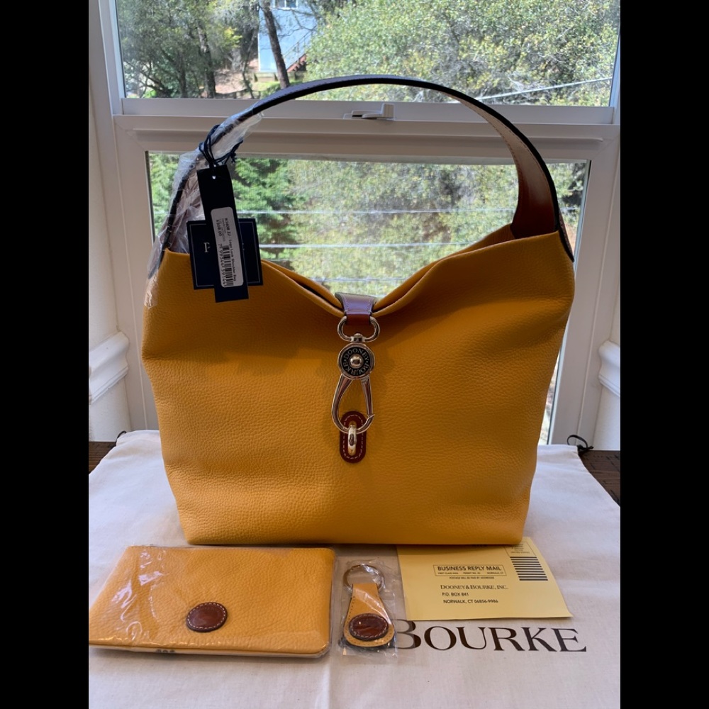 Dooney and Bourke Pebble Leather Bag set Yellow.